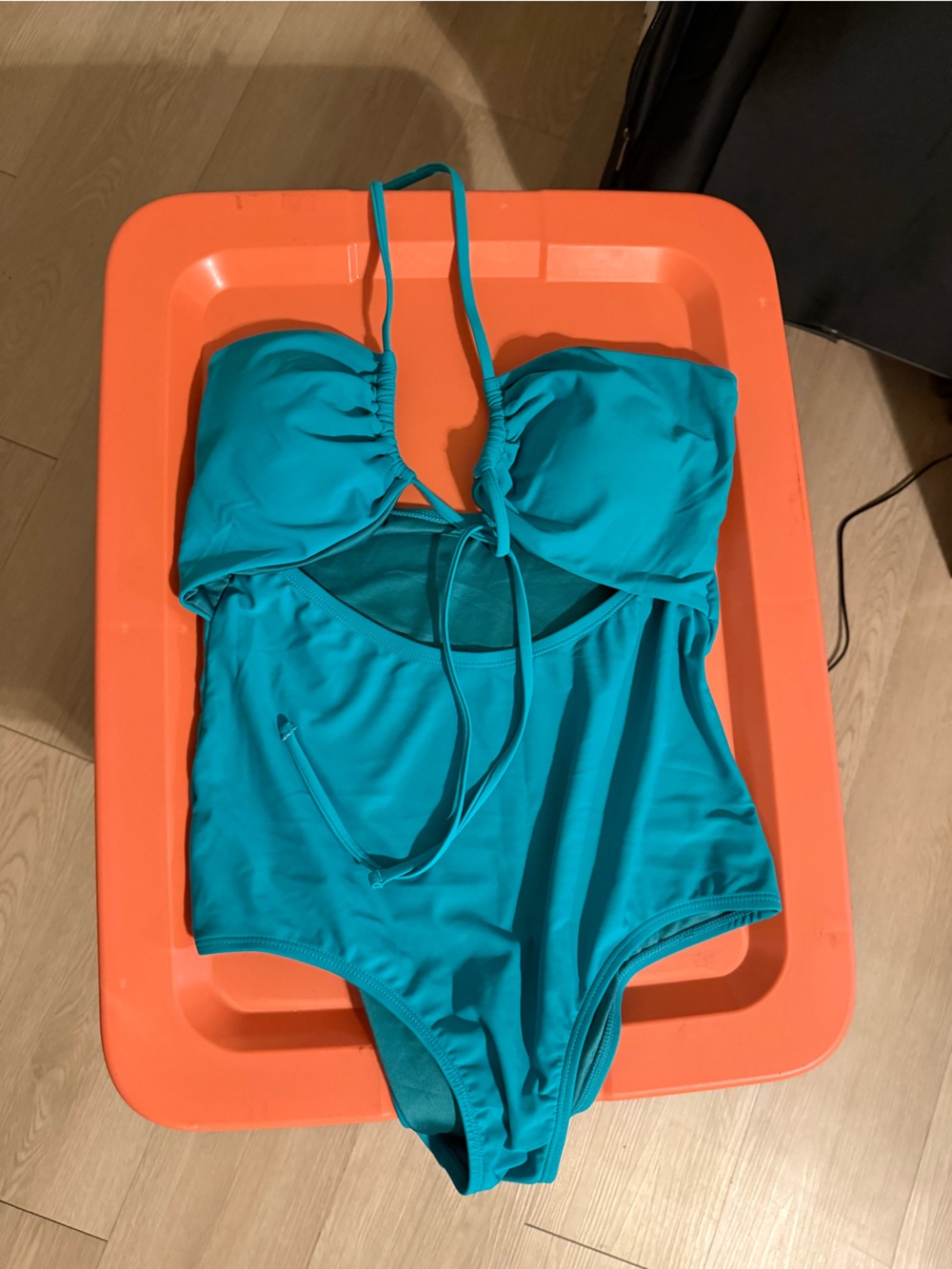 BRAND NEW NEVER WORN Fashion Nova Turquoise Cut-Out One-Piece Swimsuit